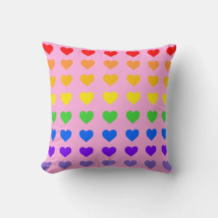 Rainbow Hearts Kudde
