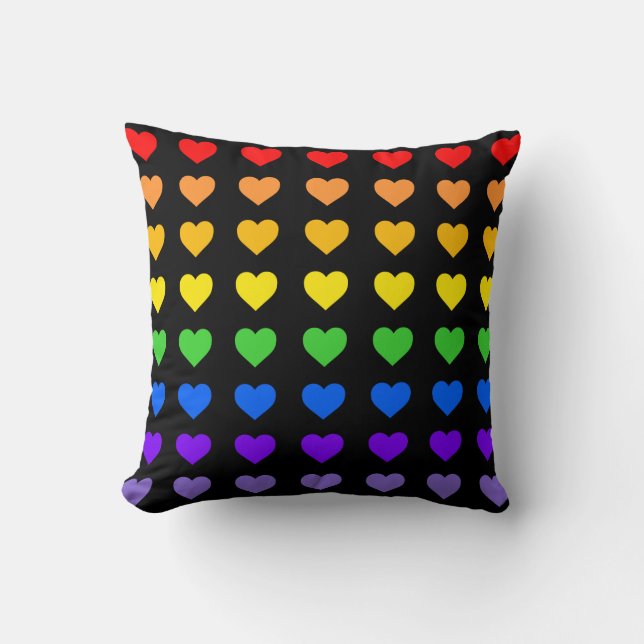 Rainbow Hearts Kudde (Framsida)
