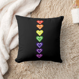 Rainbow hearts kudde