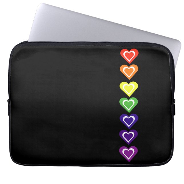 Rainbow hearts laptop fodral (Framsidan)