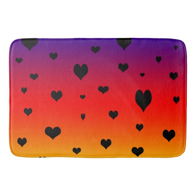 Rainbow Hearts, Large Memory Foam Bath Mat Badrumsmatta (Framsidan)