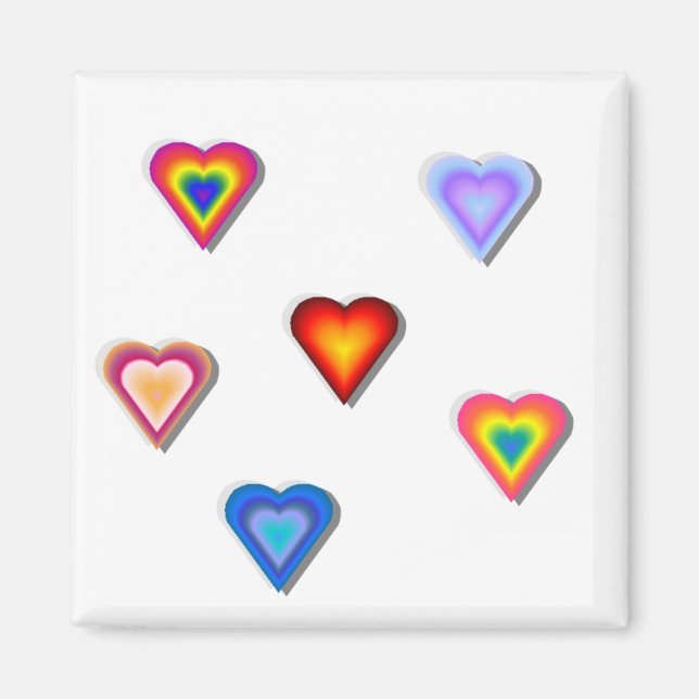 Rainbow Hearts Magnet (Framsidan)