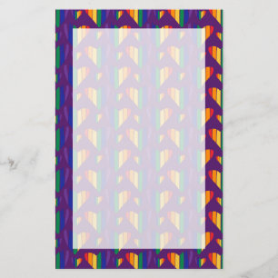 Rainbow Hearts Mönster Brevpapper