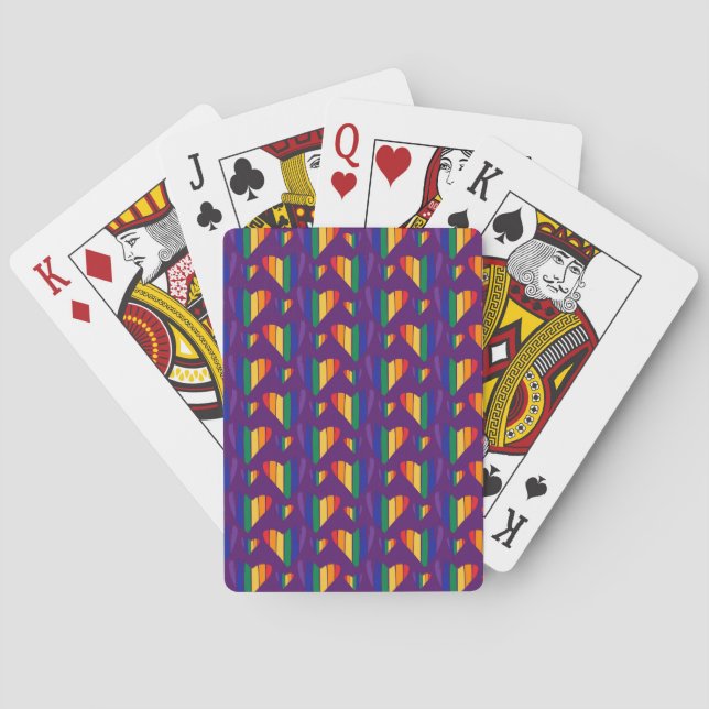 Rainbow Hearts Mönster Casinokort (Baksidan)