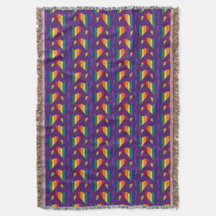 Rainbow Hearts Mönster Filt