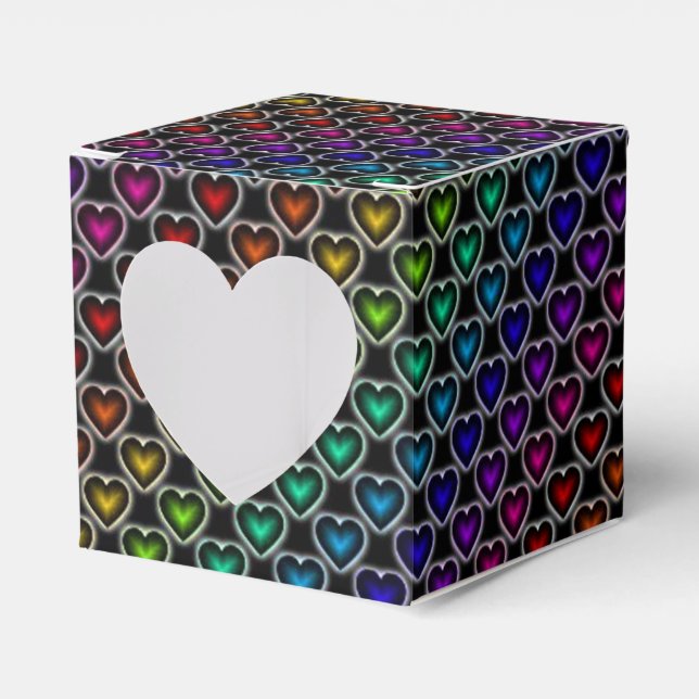 Rainbow Hearts Mönster Heart Favoritbox Presentaskar (Framsidan Sidan)