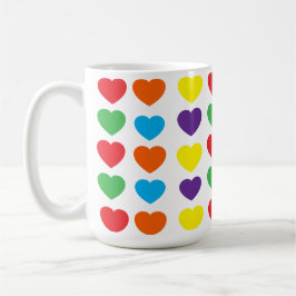 Rainbow Hearts Mönster Kaffemugg