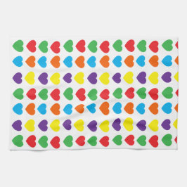 Rainbow Hearts Mönster Kökshandduk