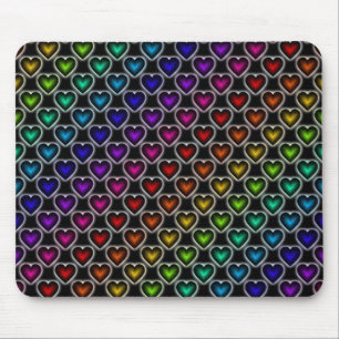 Rainbow Hearts Mönster Mouse Pad Musmatta
