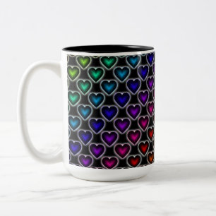 Rainbow Hearts Mönster Mugg
