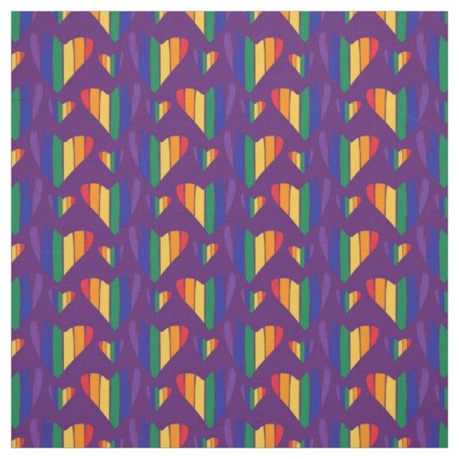 Rainbow Hearts Mönster Tyg (Provkarta)