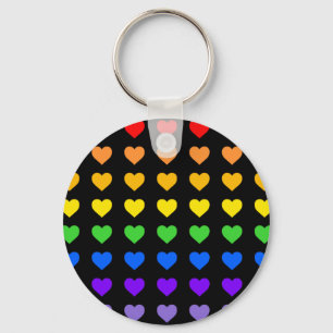 Rainbow Hearts Nyckelring