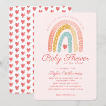 Rainbow & Hearts Online Virtuell Baby Shower