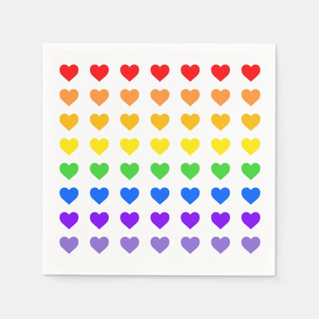 Rainbow Hearts Pappersservett (Framsidan)