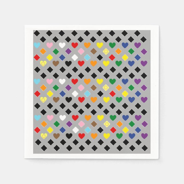 Rainbow Hearts Pappersservett (Framsidan)