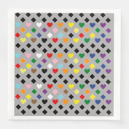 Rainbow Hearts Pappersservett
