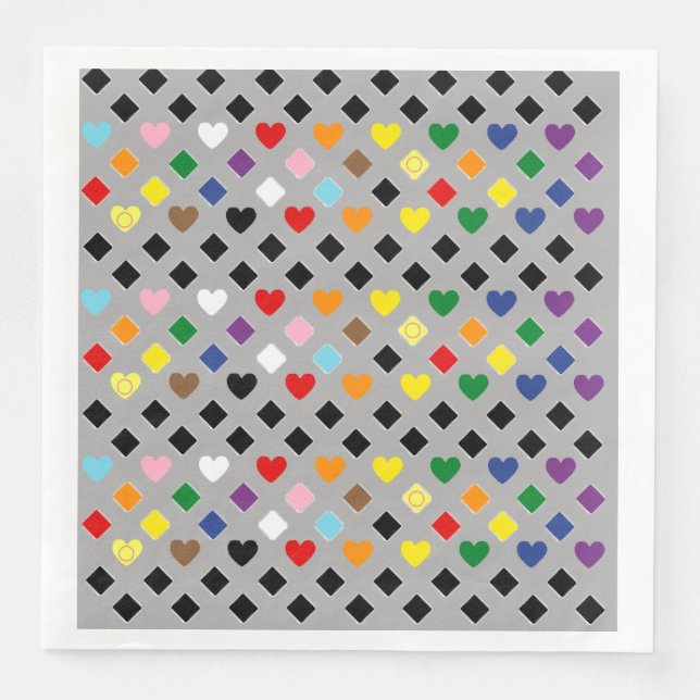 Rainbow Hearts Pappersservett (Framsida)