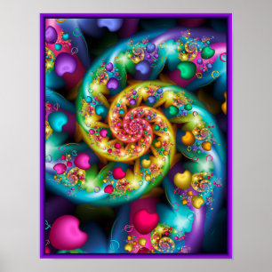 Rainbow Hearts Poster