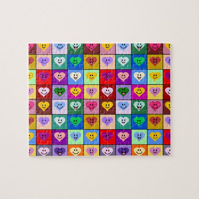 Rainbow Hearts-rutor Pussel (Horisontell)