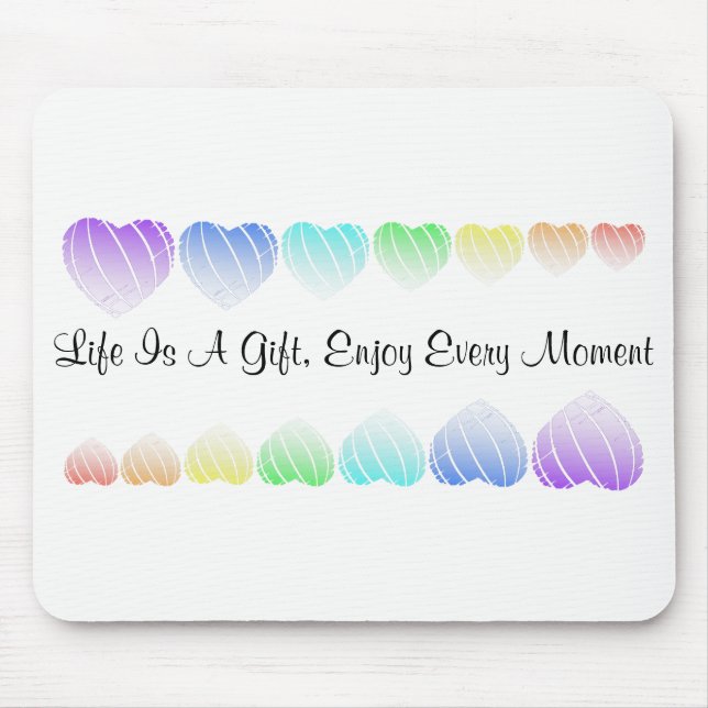"Rainbow Hearts" som inspirerar Ord Mouse Pad Musmatta (Framsidan)