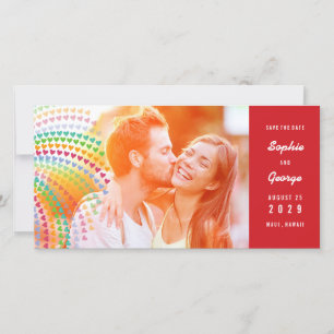 Rainbow Hearts Sprinkles Photo Save Date Spara Datumet