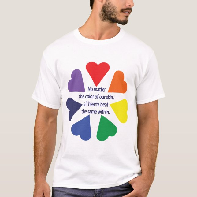 Rainbow Hearts T Shirt (Framsida)