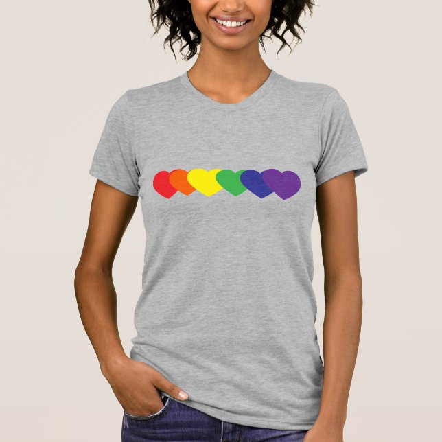 Rainbow Hearts T Shirt (Framsida)