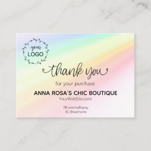 *~* Rainbow Hearts Tack Branding Logotyp QR Tilläggskort