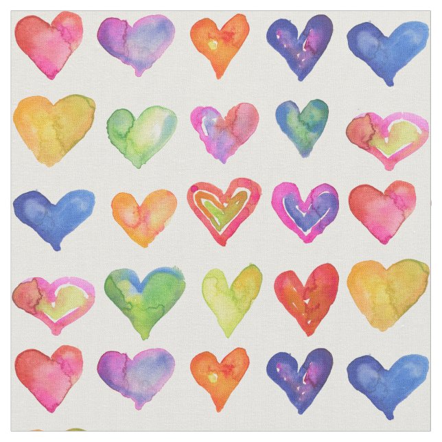 Rainbow Hearts Tyg (Närbild)