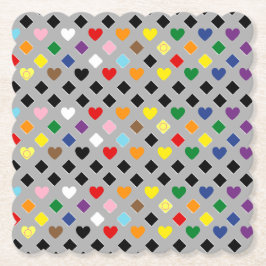 Rainbow Hearts Underlägg Papper