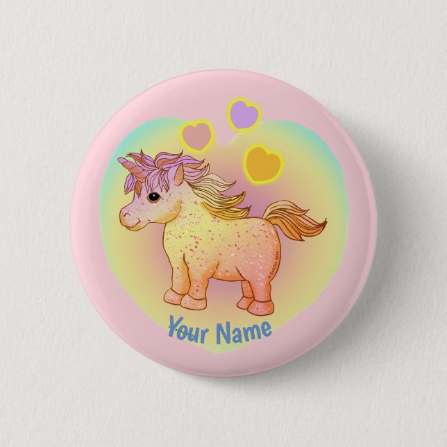 Rainbow Hearts Unicorn-stift Knapp (Framsida)
