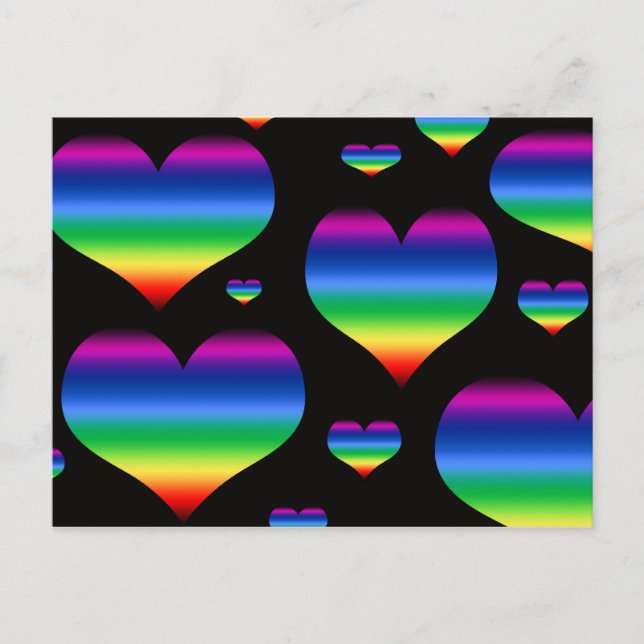 Rainbow Hearts vykort (Framsida)