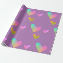 Rainbow Hearts Wrapping Papper
