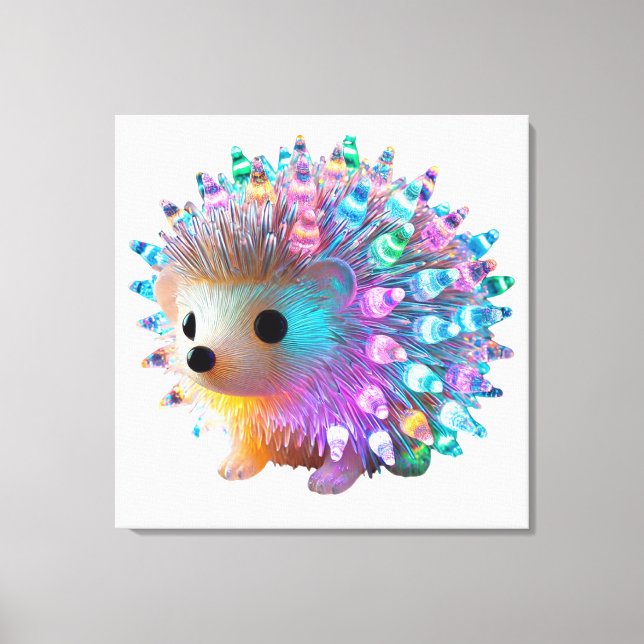 Rainbow Hedgehog Delight Canvastryck (Framsida)