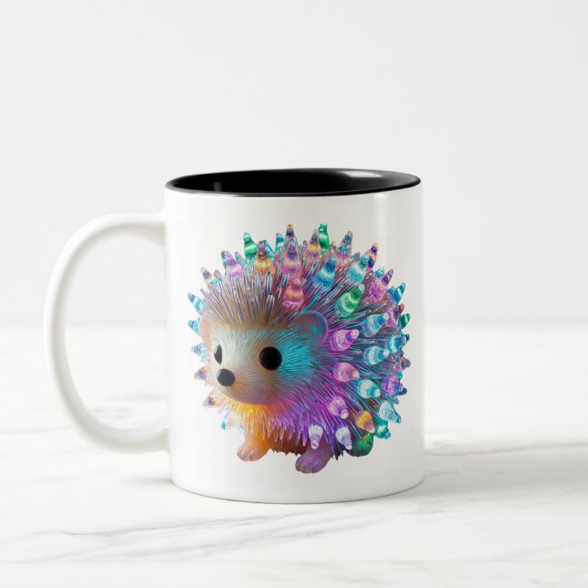 Rainbow Hedgehog Delight Två-Tonad Mugg (Vänster)