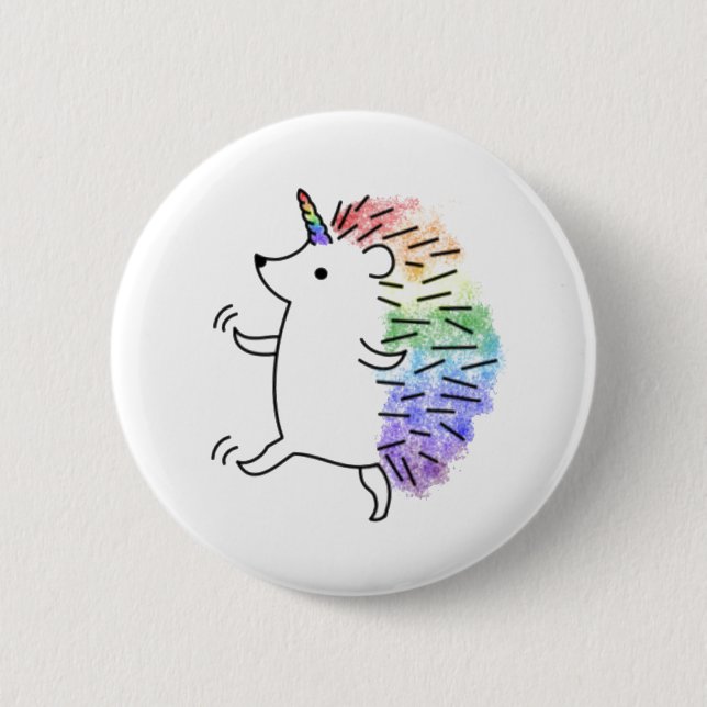 Rainbow Hedgicorn Button Knapp (Framsida)