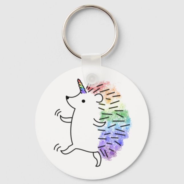 Rainbow Hedgicorn Nyckelring (Framsida)