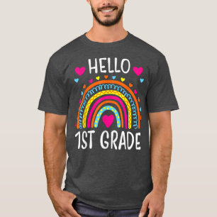 Rainbow Hej 1:a Klass Back to school Lärare Stu T Shirt