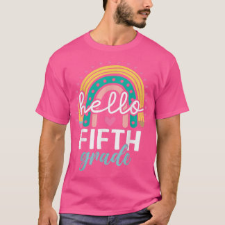 Rainbow Hej 5:e Klass Back to school Lärare Stu T Shirt