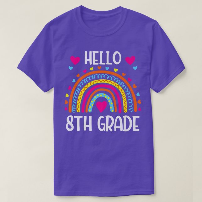 Rainbow Hej Eighth Klass Shirt 8th Klass tillbaka  T (Design framsida)