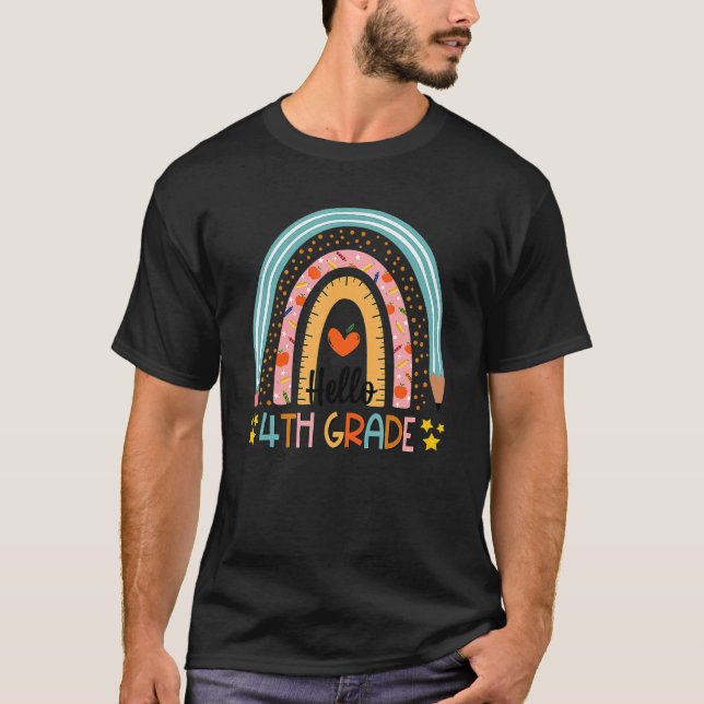 Rainbow Hej Fjärde fjärde Klass-lärardagen O T Shirt (Framsida)