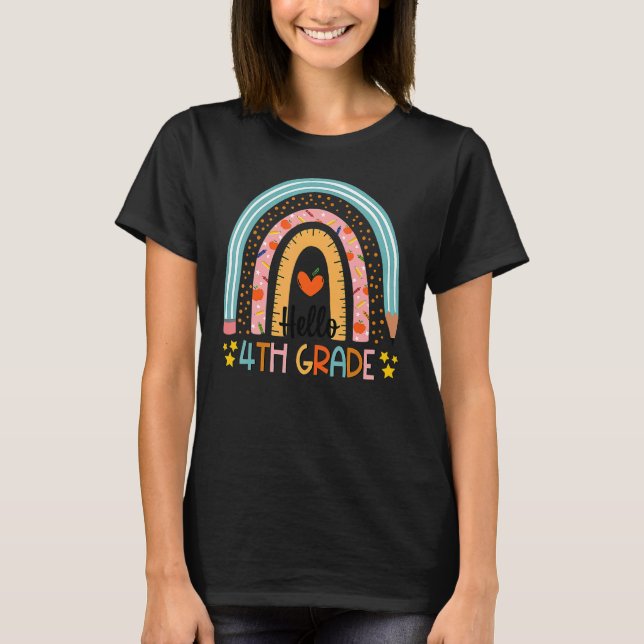 Rainbow Hej Fjärde fjärde Klass-lärardagen O T Shirt (Framsida)