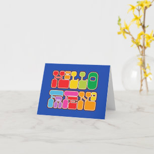Rainbow Hej Friend Retro Kort