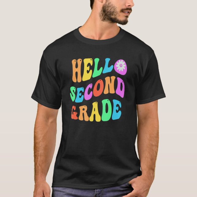 Rainbow Hej Second Klass Retro 2nd Gr Little Mis T Shirt (Framsida)