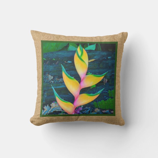 Rainbow Heliconia Hawaiian Reversible Outdoor Utomhuskudde (Framsida)