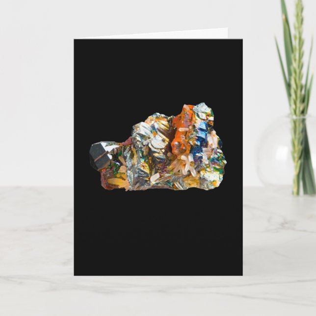 Rainbow Hematite Crystal Add Own Text Card Kort (Framsida)