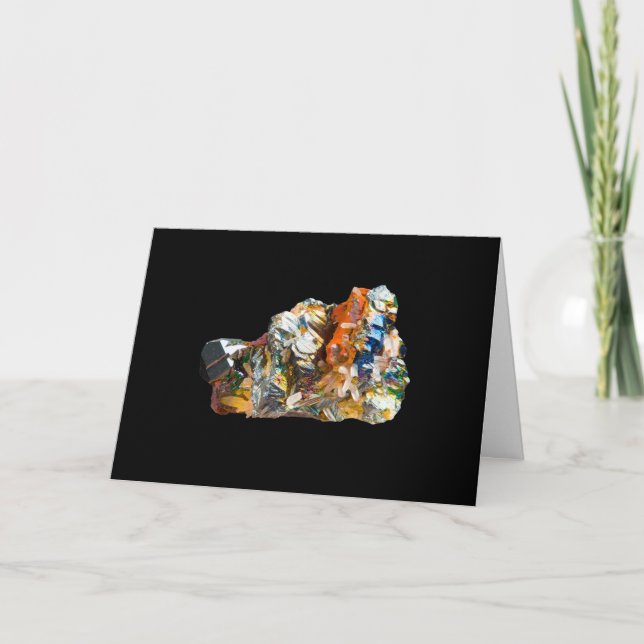 Rainbow Hematite Crystal Add Own Text Kort (Framsida)