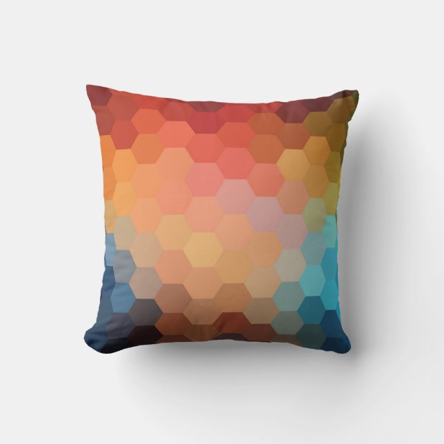 Rainbow Hexagon Chevron Mönster 2 Kudde (Framsida)