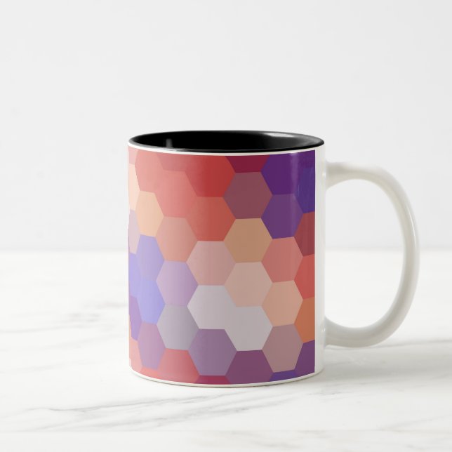 Rainbow Hexagon Chevron Mönster 3 Två-Tonad Mugg (Höger)