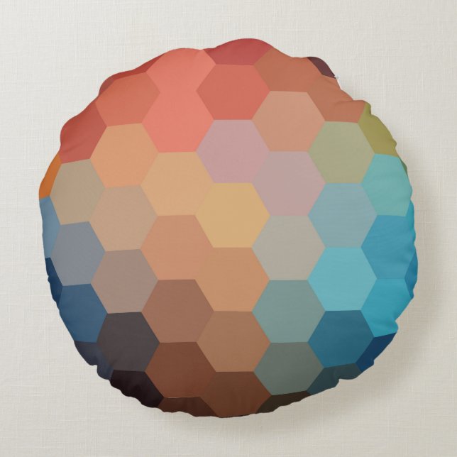 Rainbow Hexagon Chevron Mönster Dekorativ kudde (Baksidan)